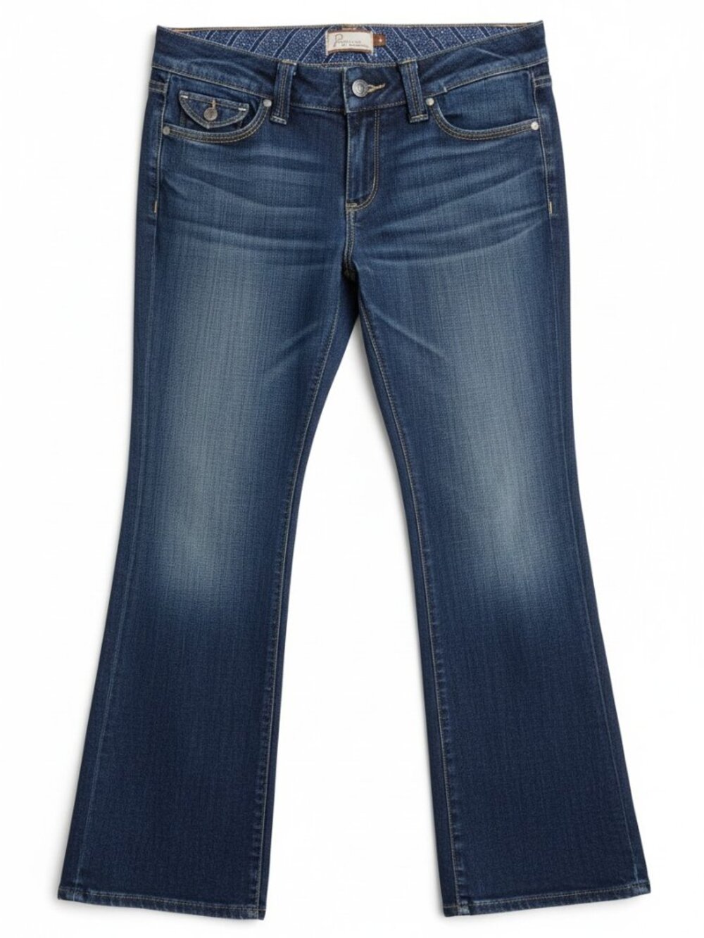 PAIGE Petite Premium Denim Low Rise Bootcut Flare Jeans Dark Blue sz 31